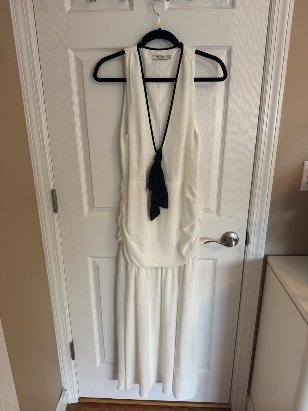 NA-KD white & black dress with bow